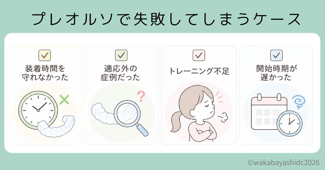 プレオルソで失敗